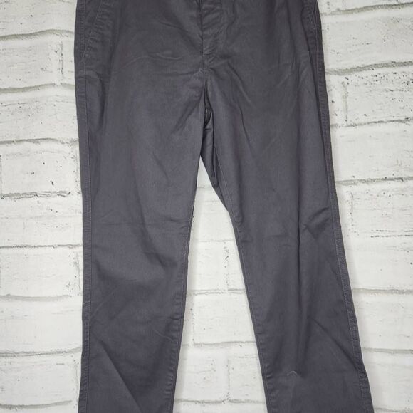 H&M Mid-Rise Straight-Leg Solid Skinny Fit Stretch Trouser Pants Gray Size 31 NW - Picture 3 of 12